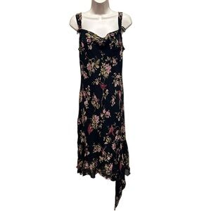 Johnathan Martin women floral silk dress asymmetric whimsigoth fairy grunge 12